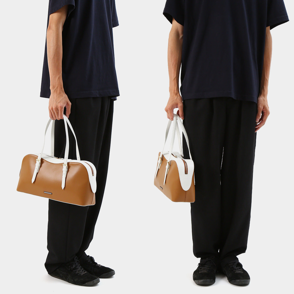 加賀美ハヤト バイカラースリムボストンバッグ