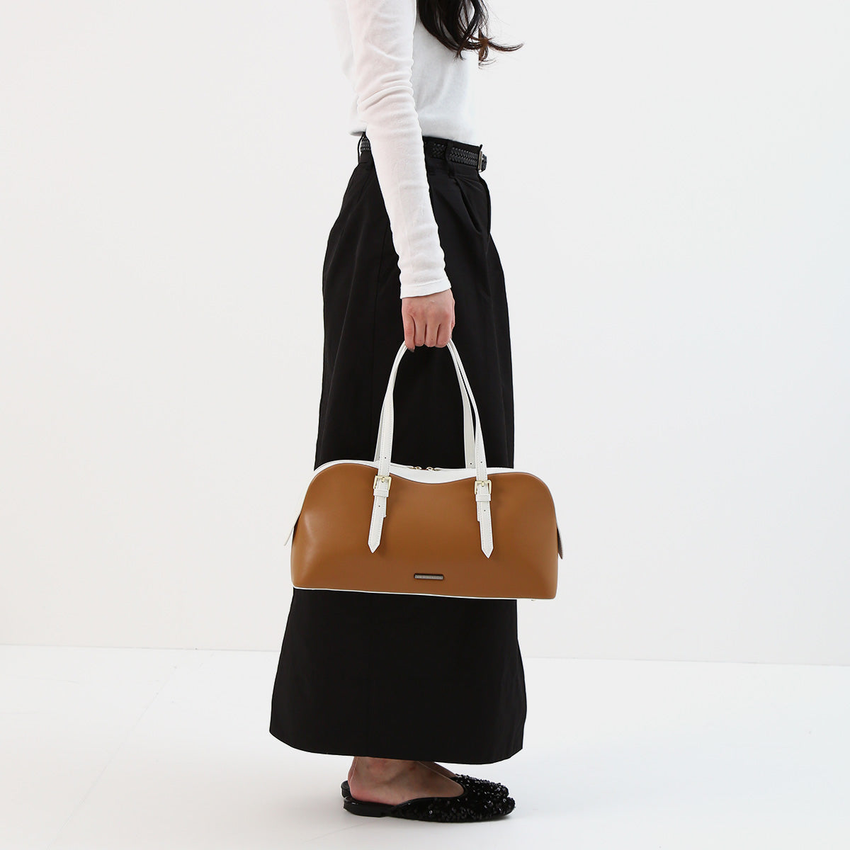 加賀美ハヤト バイカラースリムボストンバッグ