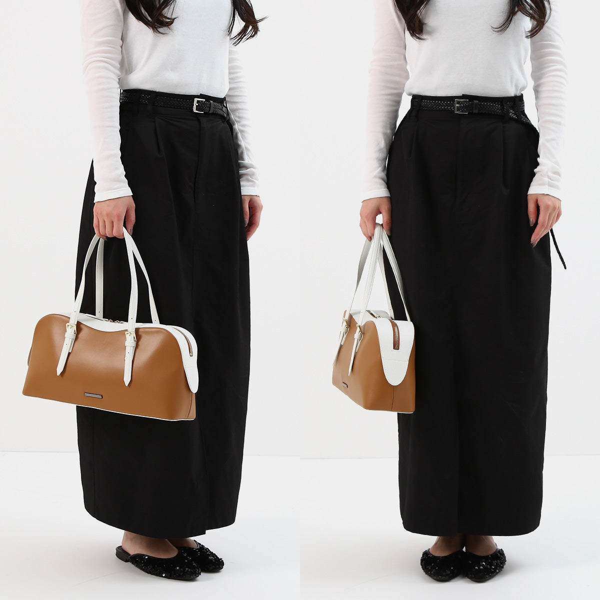 加賀美ハヤト バイカラースリムボストンバッグ