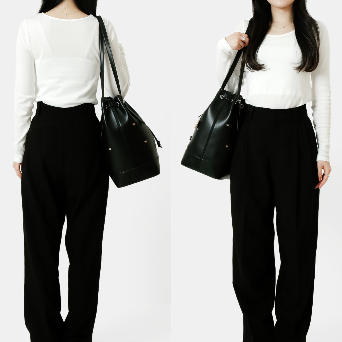 魔界ノりりむ ハートスタッズバケットバッグ