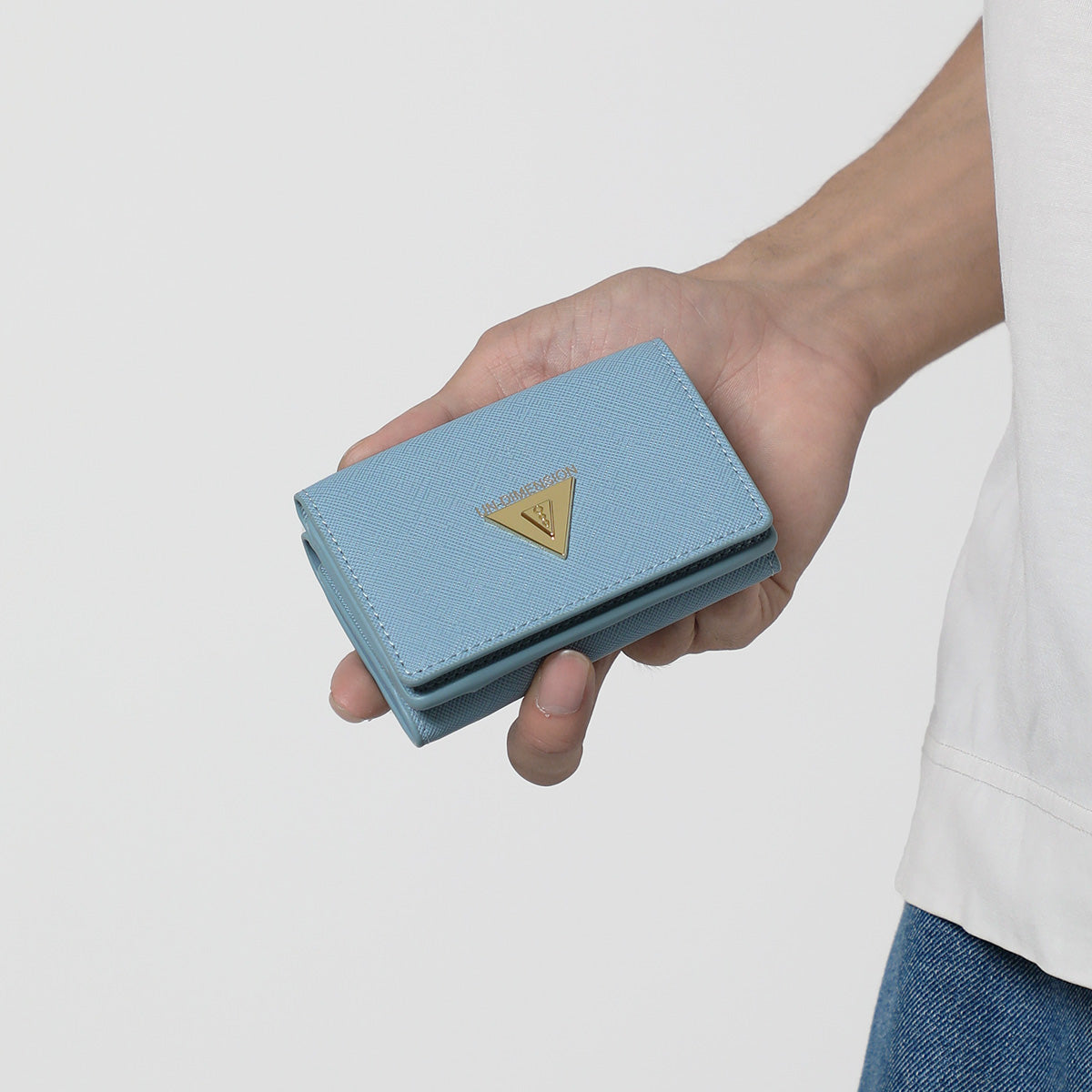 イブラヒム コンパクトウォレット:ライトブルー