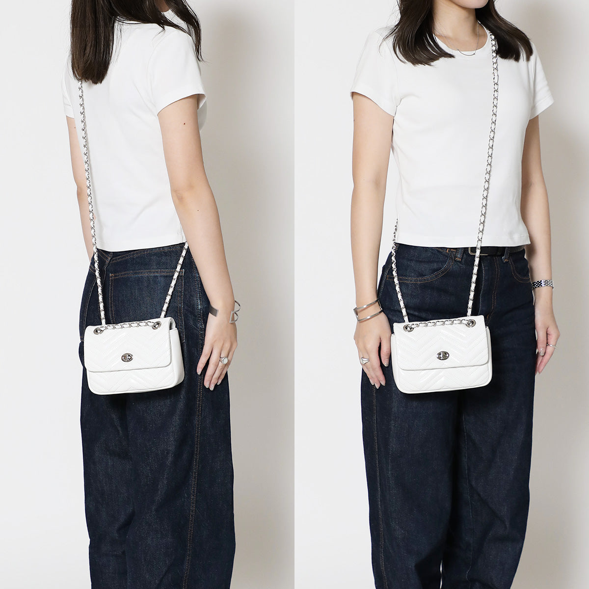 イブラヒム/フレン・E・ルスタリオ チェーンハンドバッグ:ホワイト