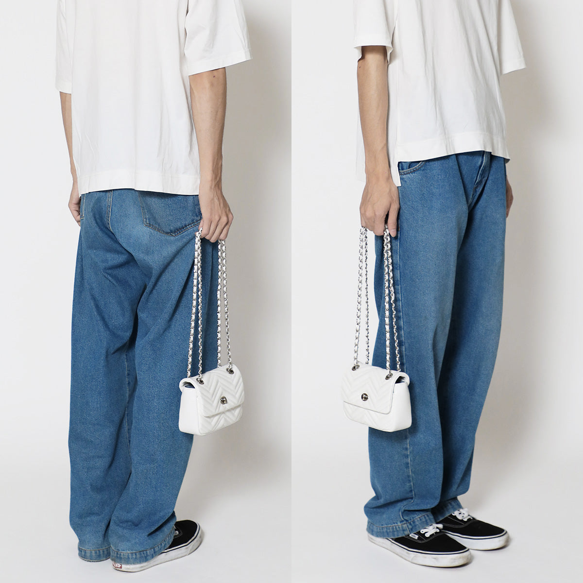 イブラヒム/フレン・E・ルスタリオ チェーンハンドバッグ:ホワイト