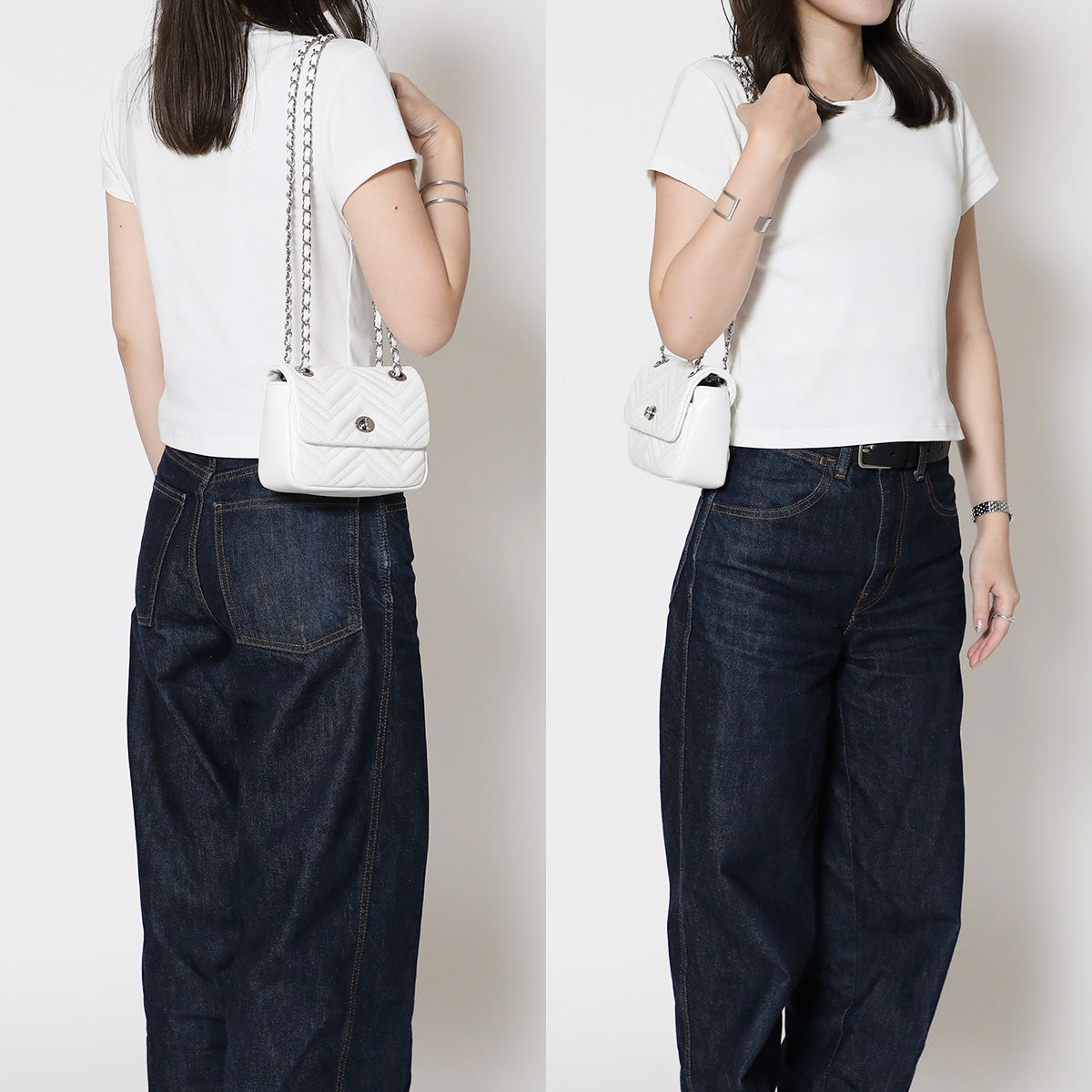 イブラヒム/フレン・E・ルスタリオ チェーンハンドバッグ:ホワイト