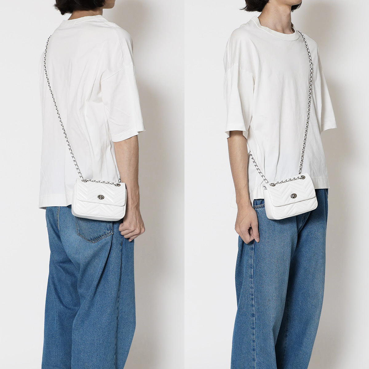 イブラヒム/フレン・E・ルスタリオ チェーンハンドバッグ:ホワイト