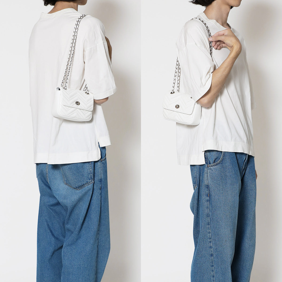 イブラヒム/フレン・E・ルスタリオ チェーンハンドバッグ:ホワイト